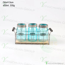 3 PCS Glass Candle Holder con Soporte de Metal Niza Imagen